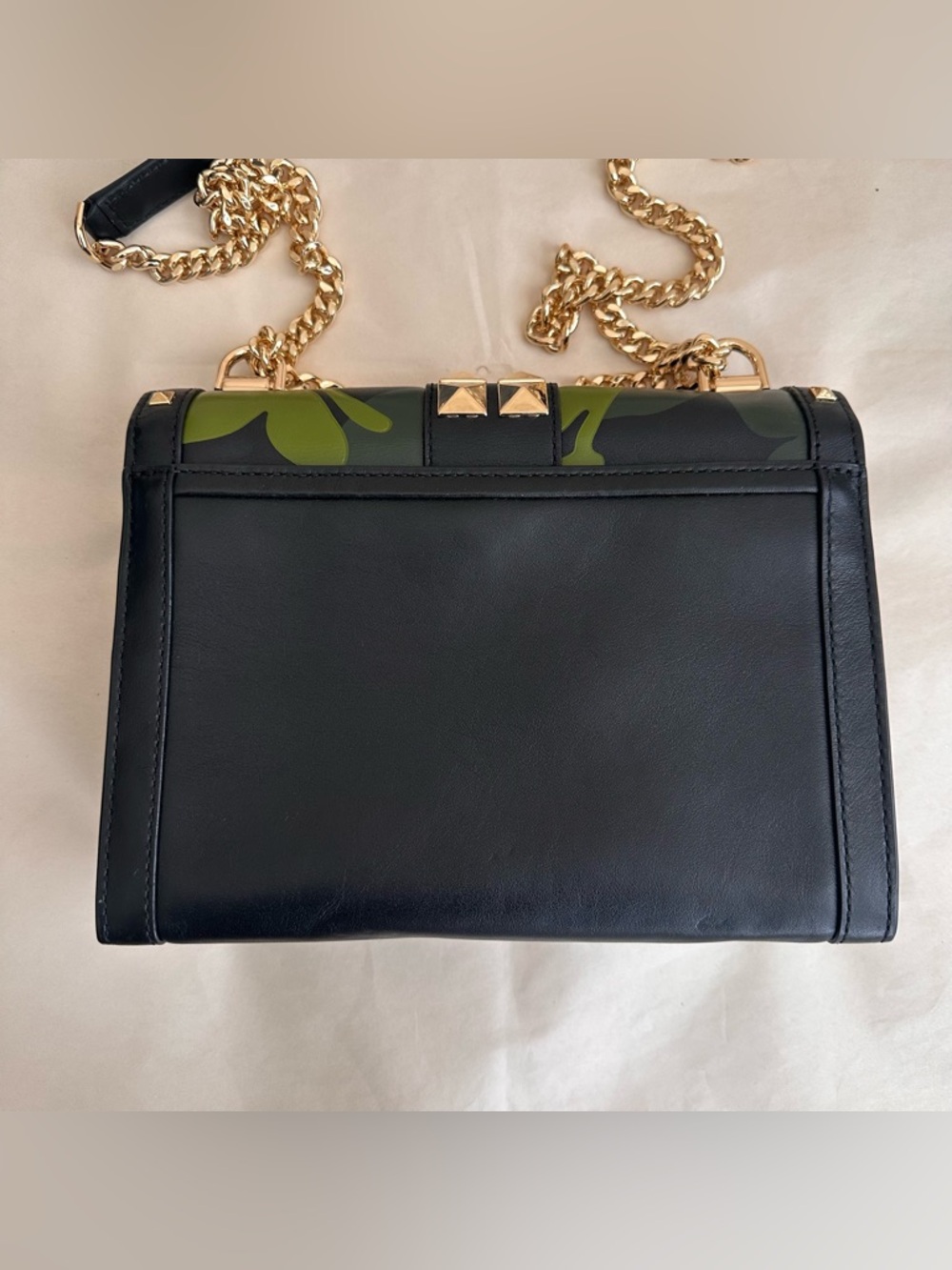 NWT Michael Kors Whitney Butterfly Camo Bag Black Leather Shoulder Crossbody Y2K - Picture 9 of 11